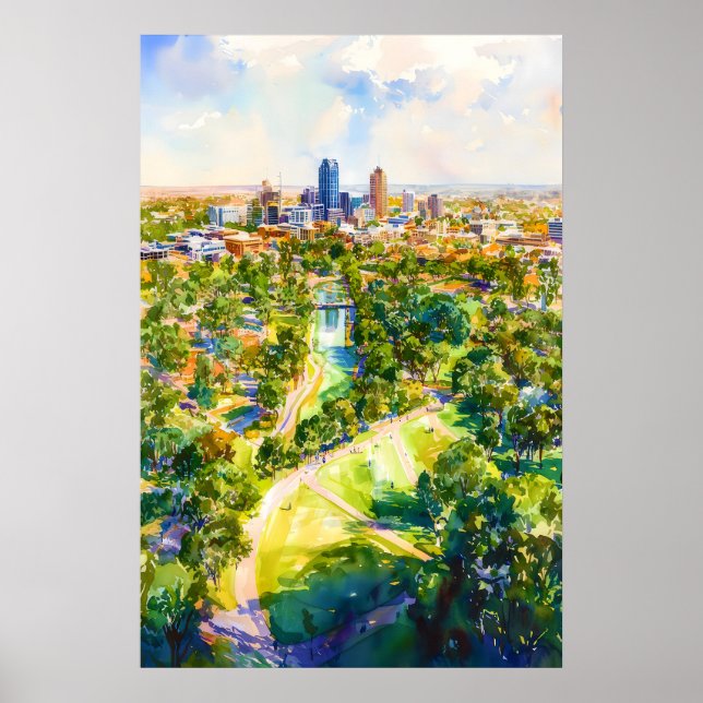 Arte de Parede de Adelaide em Aquarela Poster Adel (Frente)
