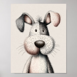 Arte de Parede de Berçário de Cachorro Fofo Poster