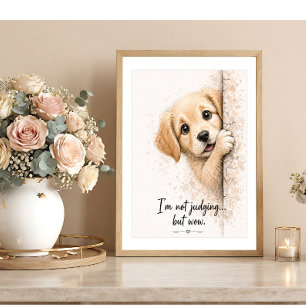 Arte de Parede de Cachorrinho Espiando Impressão E