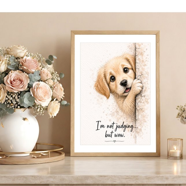Arte de Parede de Cachorrinho Espiando Impressão E (Criador carregado)