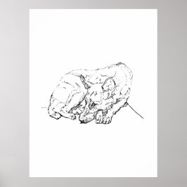 Arte de Parede de Cachorro Fofo, Impressão de Arte