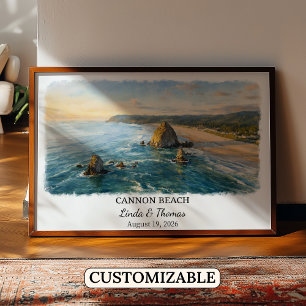 Arte de Parede de Cannon Beach, Poster do Oregon, 