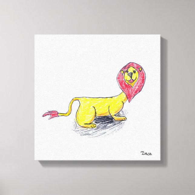 Arte de Parede de Canvas de Desenho do Lion de Láp (Frente)