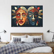 Arte de parede de Canvas Twin Avatar Ilustration d