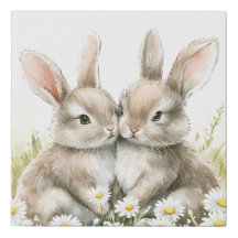 Arte de Parede de Coelho em Lona - Decoração de Qu