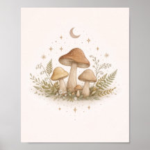 Arte de Parede de Cogumelo Cottagecore – Poster