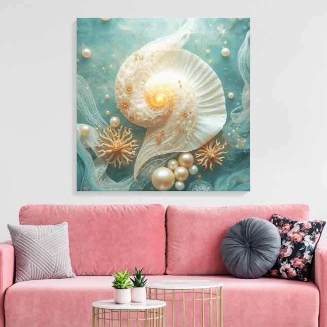 Arte de Parede de Conchas – Decoração de Praia Cos (Insitu(Sala de estar))