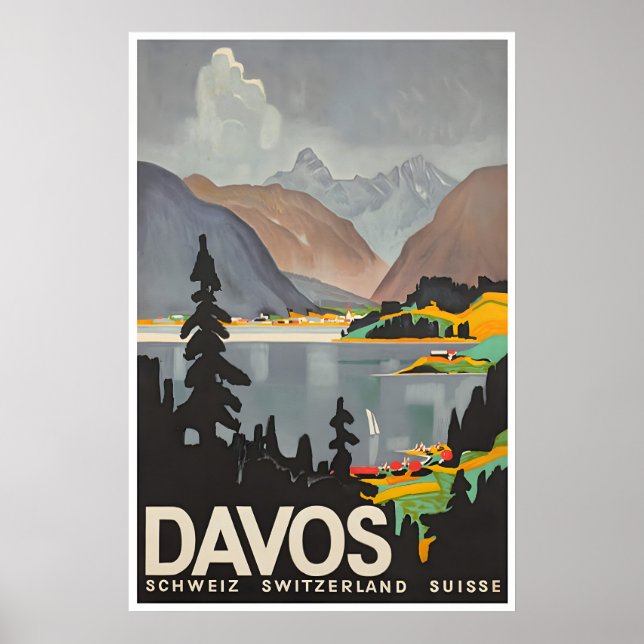 Arte de Parede de Davos Suíça Poster Presente de I (Frente)