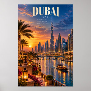 Arte de Parede de Dubai UAE Pôr do Sol Poster de V