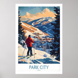 Arte de Parede de Esqui de Park City Poster de Esq
