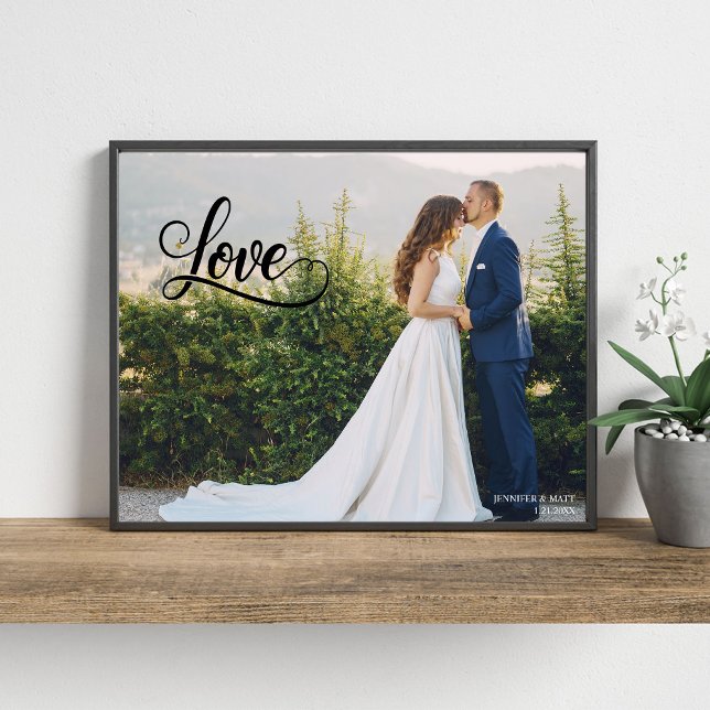 Arte de Parede de Foto de Casamento com Letra Eleg (Criador carregado)