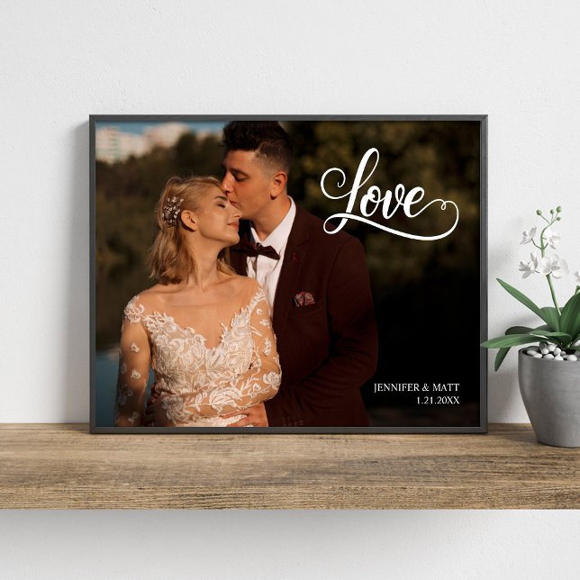 Arte de Parede de Foto de Casamento com Letra Eleg (Criador carregado)