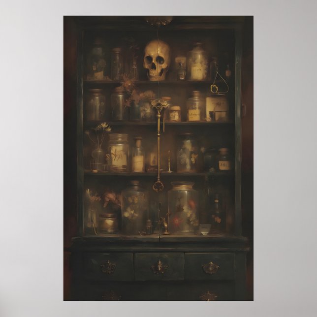 Arte de Parede de Impressão de Botica Gótica, Dark (Frente)