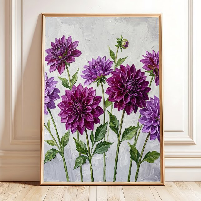 Arte de Parede de Impressão em Tela de Dália Roxa  (Criador carregado)