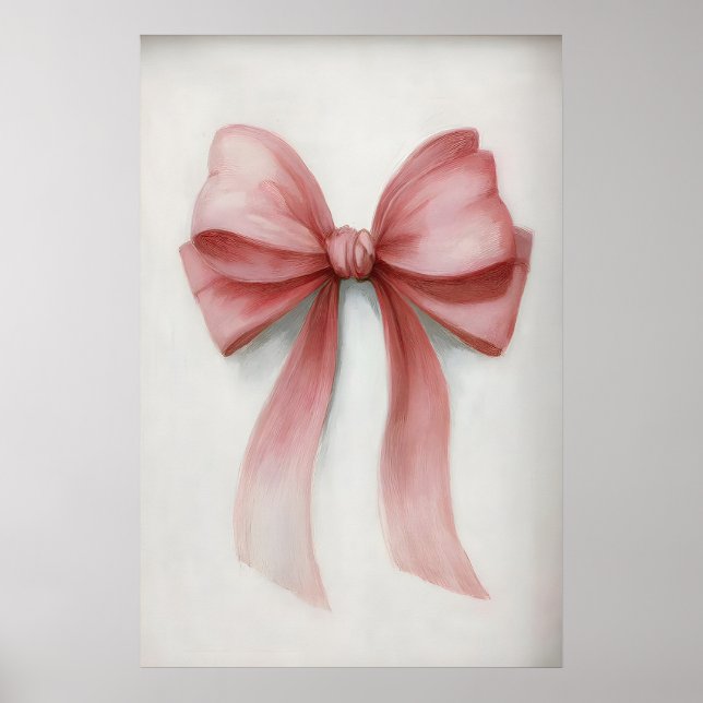 Arte de Parede de Laço, Impressões de Laço Rosa, Q (Frente)