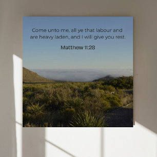 Arte de Parede de Mateus 11:28 KJV – Poster de Esc