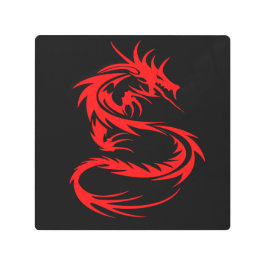 Arte de Parede de Metal Red Dragon