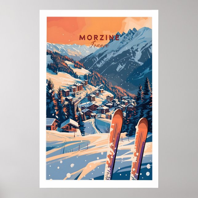 Arte de Parede de Morzine - Poster de Esqui 1 (Frente)