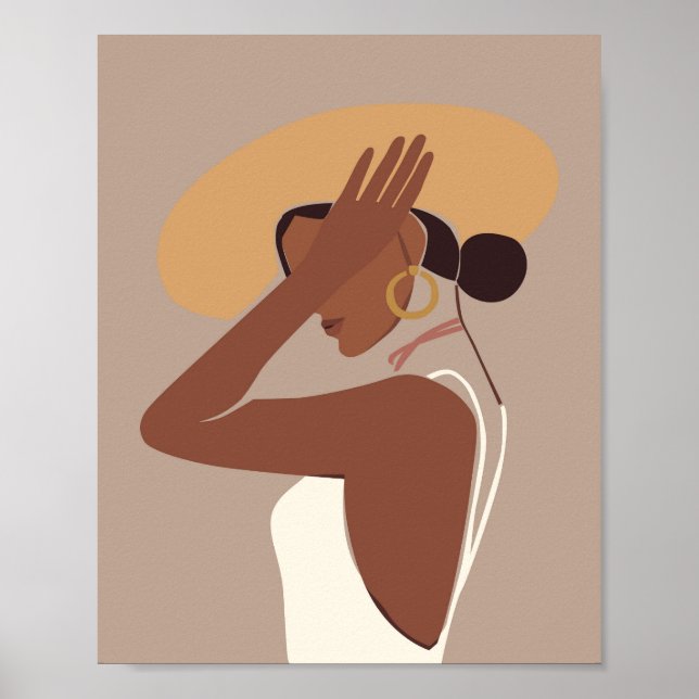 Arte de Parede de Mulher Abstrata Boho Impressão (Frente)