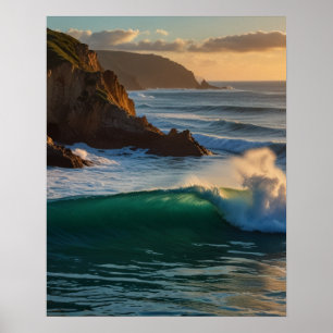Arte de Parede de Onda do Oceano Poster