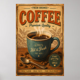Arte de Parede de Poster de Café Vintage | Cozinha