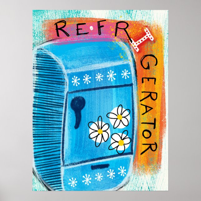 Arte de parede de Poster divertida do refrigerador (Frente)