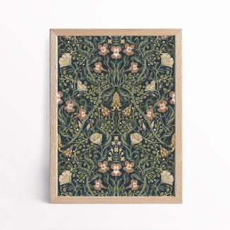Arte de parede de pôster floral Vintage Arts and C