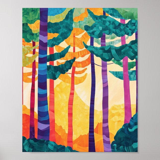 Arte de parede de Poster sunset, Abstrato, vibrant (Frente)