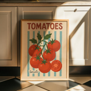 Arte de Parede de Tomate Vintage   Impressão Botân