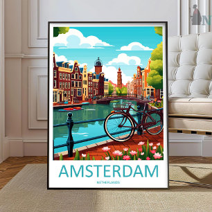 Arte de Parede de Viagem Amsterdã Impressão de Ams