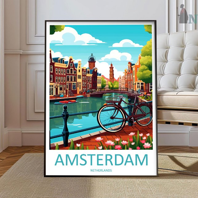 Arte de Parede de Viagem Amsterdã Impressão de Ams (Criador carregado)