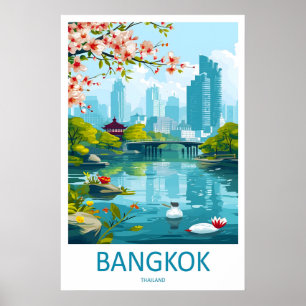 Arte de Parede de Viagem Bangkok Pôster Suspenso B