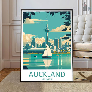 Arte de Parede de Viagem de Auckland Impressão de 
