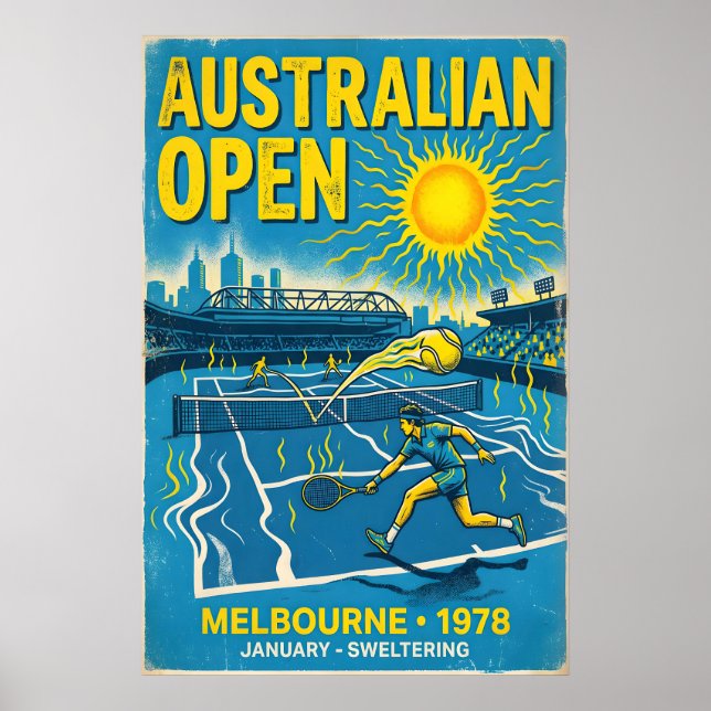 Arte de Parede do Australian Open Pôster de Tênis  (Frente)
