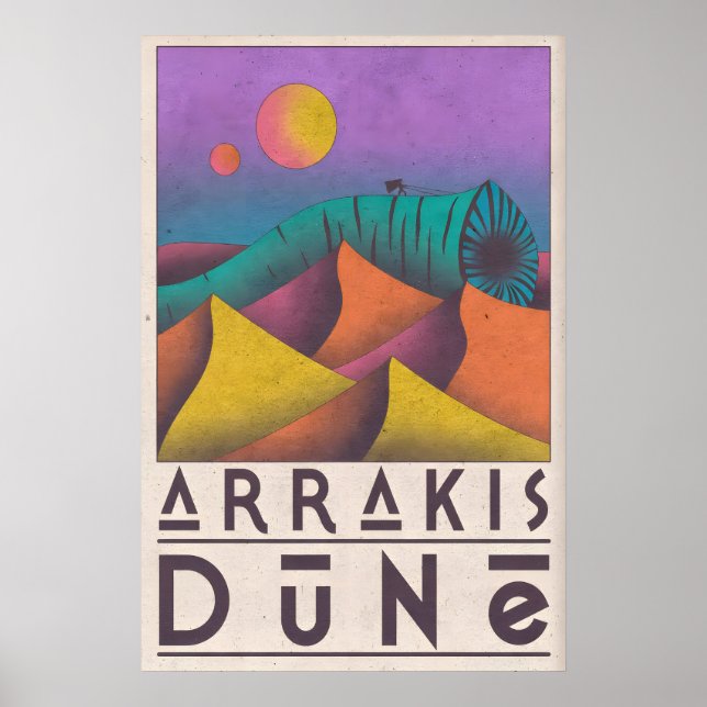 Arte de Parede Duna Estilo de Poster de Viagem Ret (Frente)