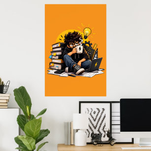 Arte de Parede em Impressão para Sala de Estudante
