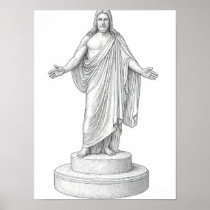 Arte de Parede em Poster Desenho Linear Christus