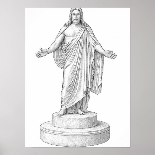 Arte de Parede em Poster Desenho Linear Christus (Frente)