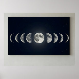 Arte de Parede Fases da Lua Impressão em Tela