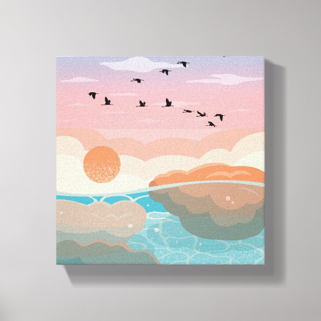 Arte de Parede Gradiente Sunset | Canvas estudada  (Frente)