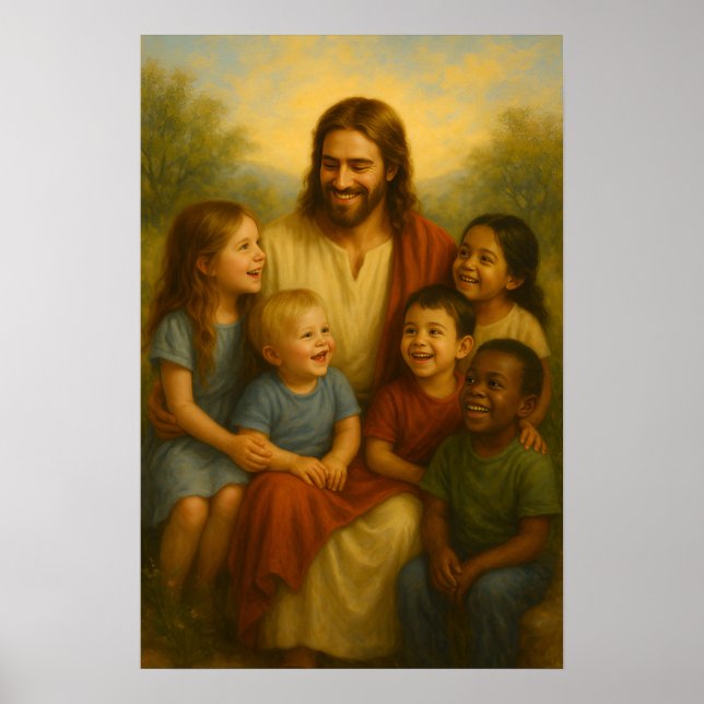 Arte de Parede Jesus e Crianças™ LDS Poster (Frente)