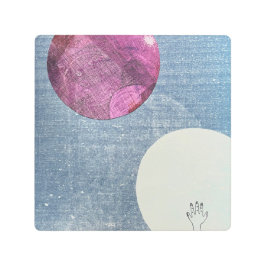 Arte de Parede Metálica Rosa