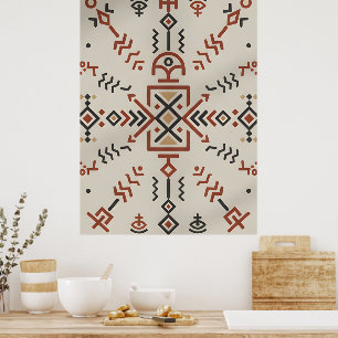Arte de parede moderna em linha berbere poster