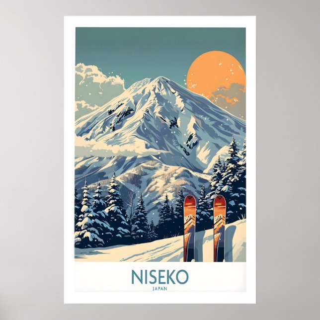 Arte de Parede Niseko Poster de Esqui 1 (Frente)