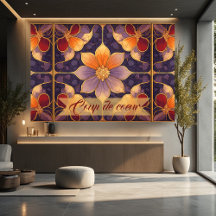 Arte de Parede Outono Art Nouveau Botânico Impress
