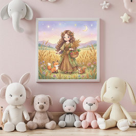 Arte de Parede Poster Cute Baby Virgem Zodíaco