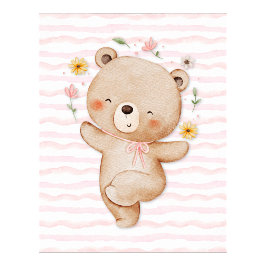 Arte de parede pôster de urso de pelúcia Pôster de