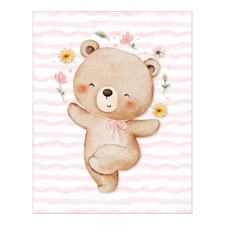 Arte de parede pôster de urso de pelúcia Pôster de