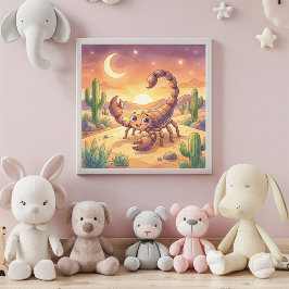 Arte de Parede Poster do Bebe Escorpião Zodíaco Fo