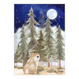 Arte de parede pôster do Coelho  Noite Estrelada